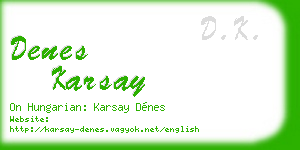 denes karsay business card